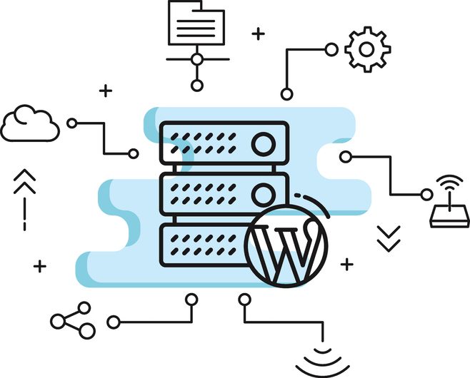10 best practices for WordPress security in healthcare 11 WordPress Content Management Server stock illustration for article on best practices for wordpress security in healthcare
