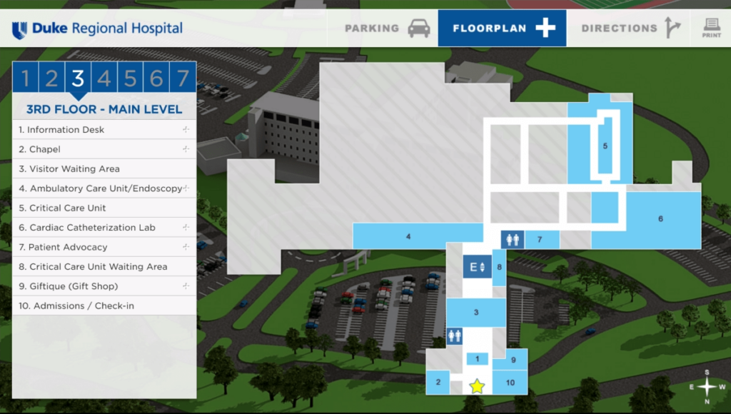 7 ways to transform your healthcare website redesign 4 interactive map of Duke Regional Hospital