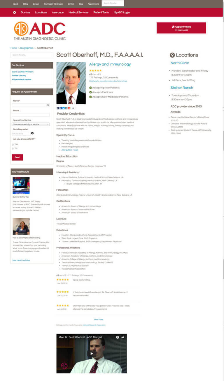 healthcare website redesign | Healthcare website redesign: Positioning provider as a market leader