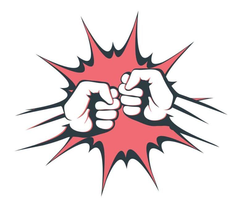 WordPress vs Drupal for enterprise websites: A practical guide 3 two fists making contact with red explosion behind