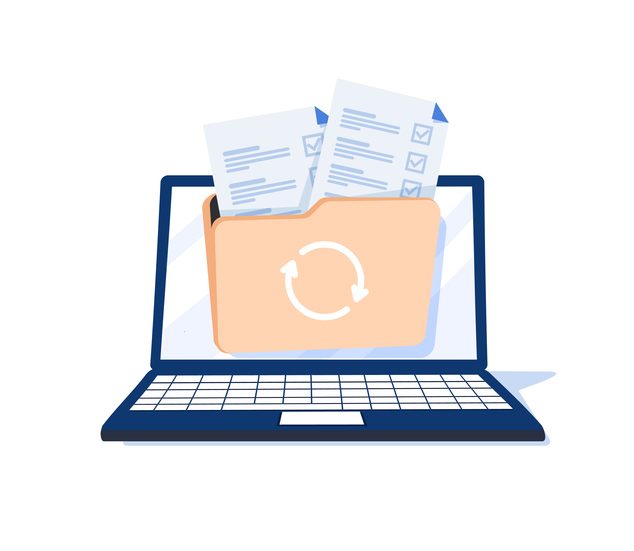 Yellow folder with files as concept for enterprise website migration