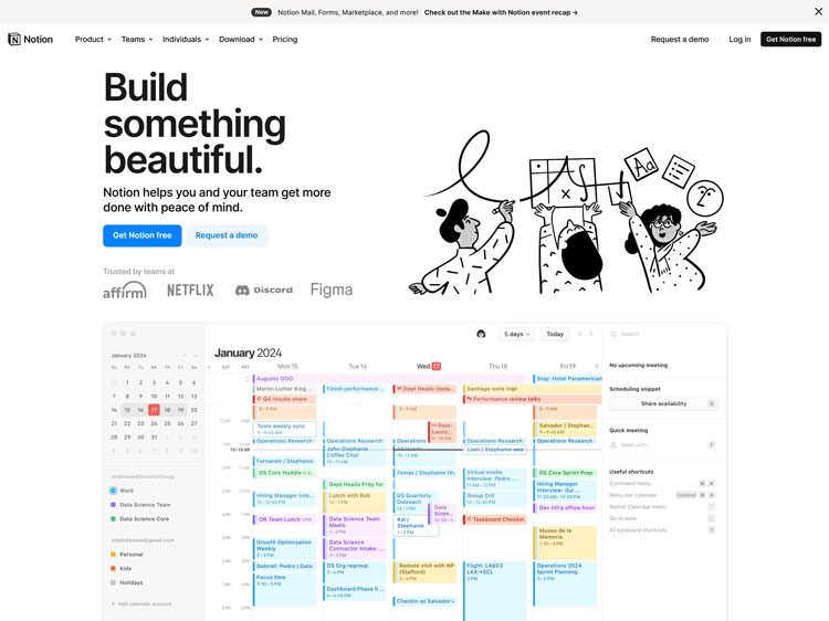 5 fixes to optimize SaaS product landing pages 5 screenshot of Notion product landing page