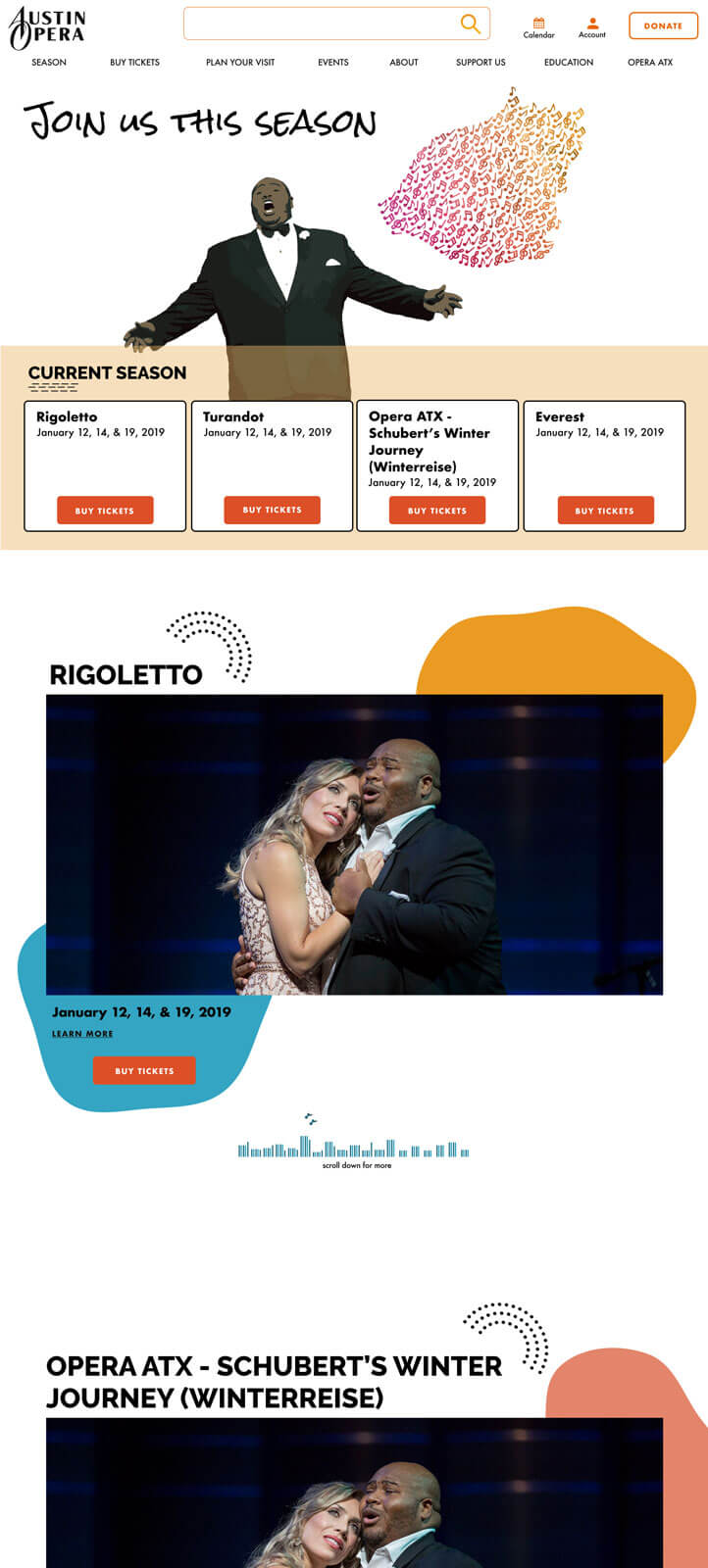 Performing arts website design | Performing arts website design: Enhancing event visibility and information architecture