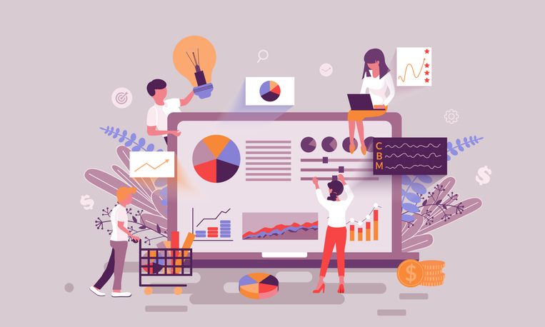 How to integrate AI in enterprise UX tools: A practical guide for product leaders 7 Flat web page design template of business statistic homepage or header decorated people character for website and mobile website development. Flat landing page template. Vector illustration.