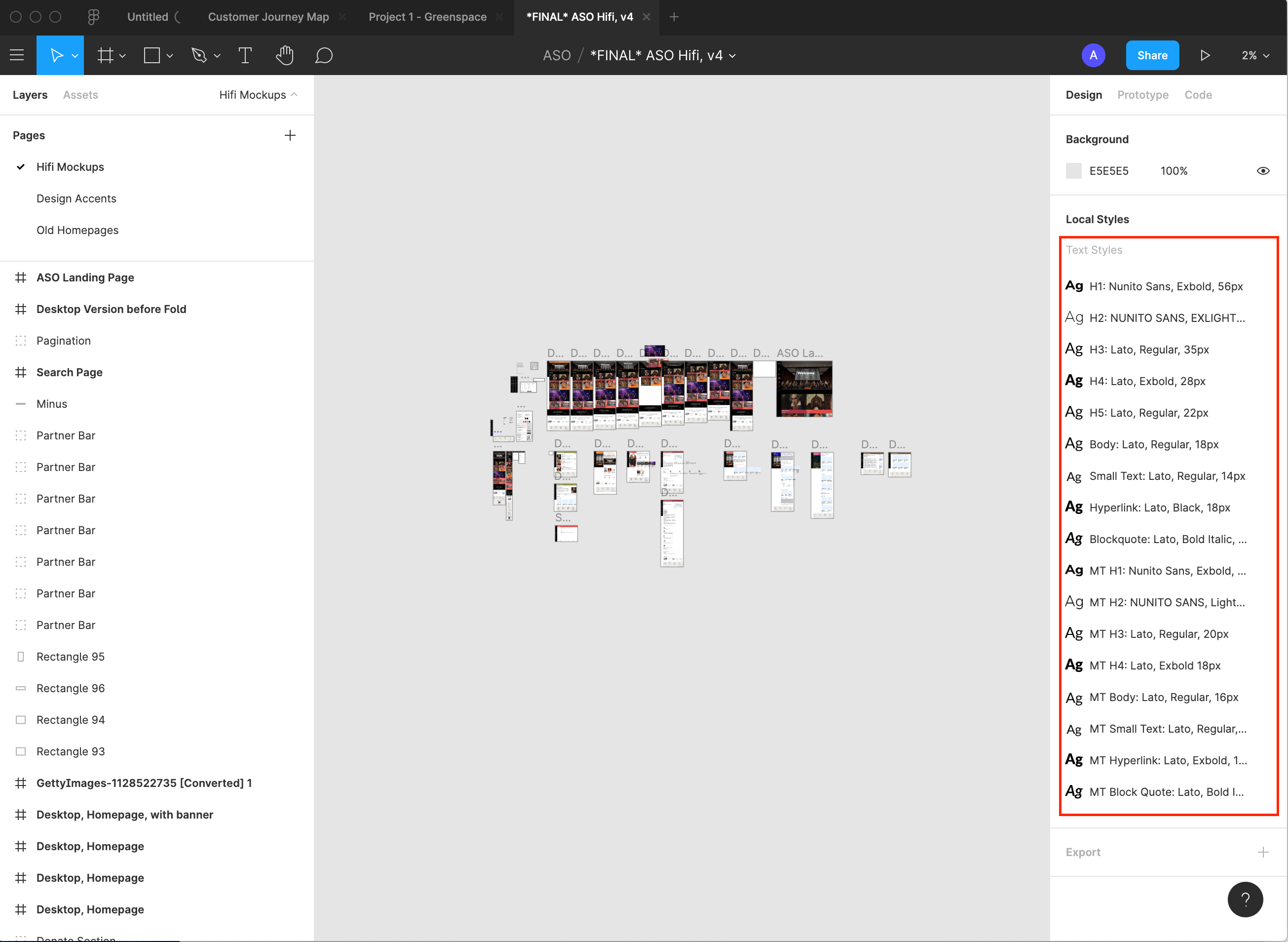 Image of Text Styles in Figma