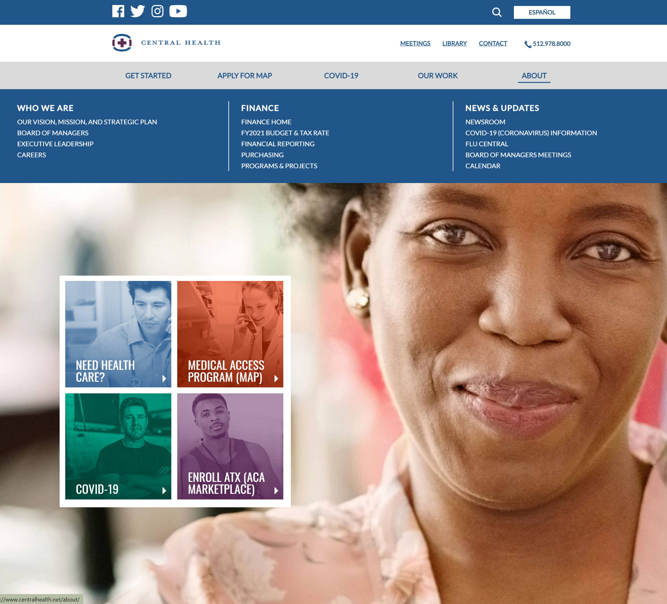 Patient-focused responsive healthcare website design 7 Home screen for responsive healthcare website design and development project