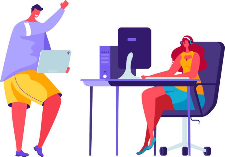 5 UX best practices for a strong cross-platform UX strategy 6 illustration of users with desktop and tablet devices