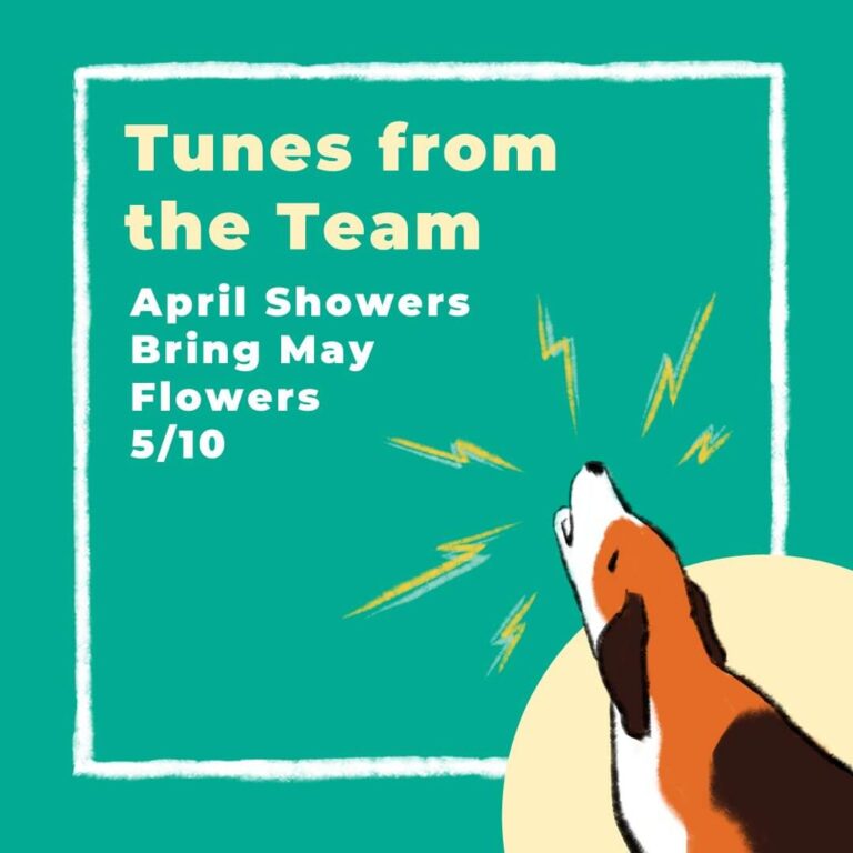 graphic for tunes from the team may flowers