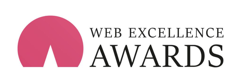 text says web excellence awards for web design award from logo for award-winning UX agency