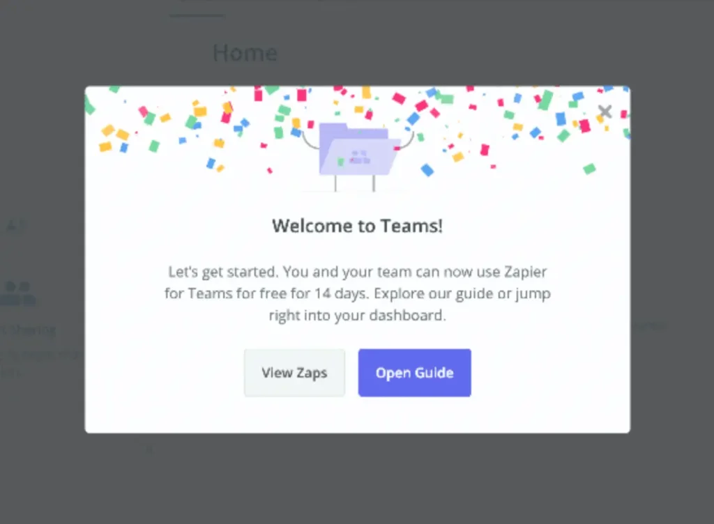 A quick quide to user onboarding 3 Zapier using a modal