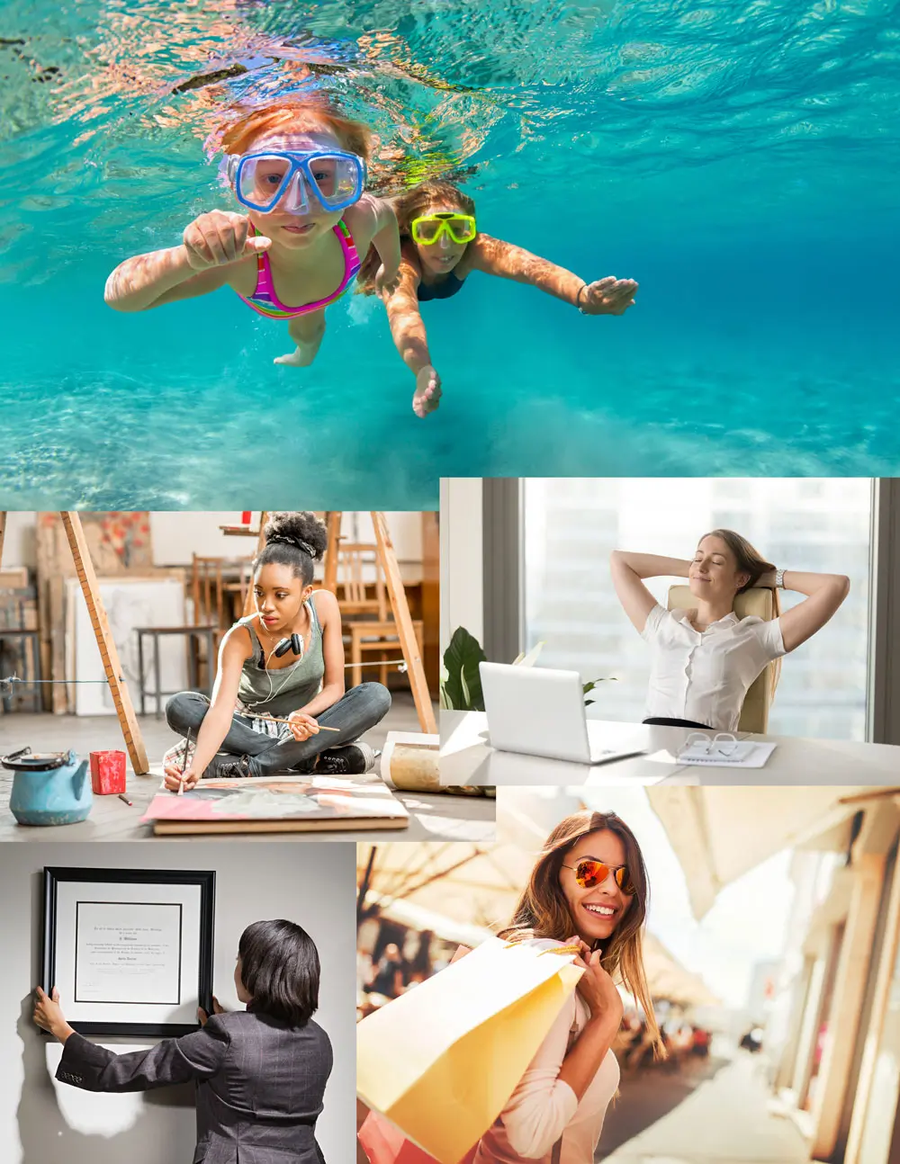 Goal-setting for UX/UI designers 3 example of a vision board with multiple stock images