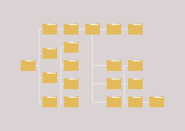 Avoid information overload in B2B software 2 folders organized in a system of storage