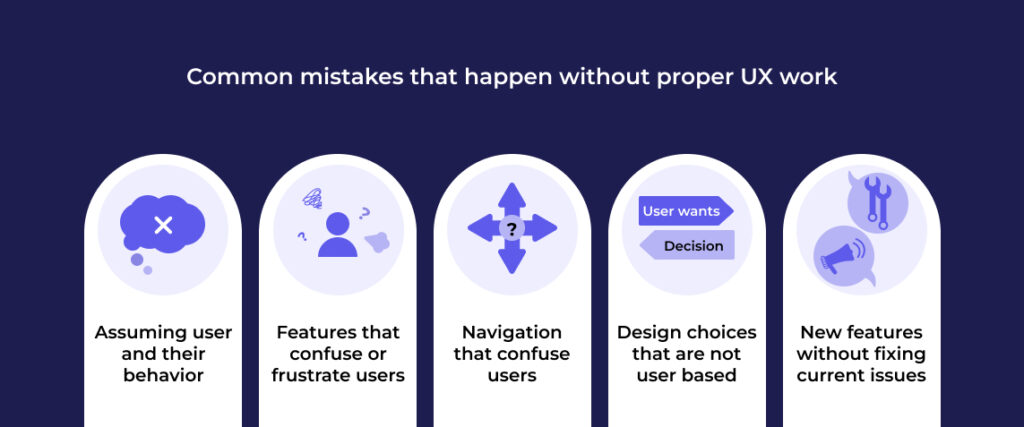 common mistakes without UX