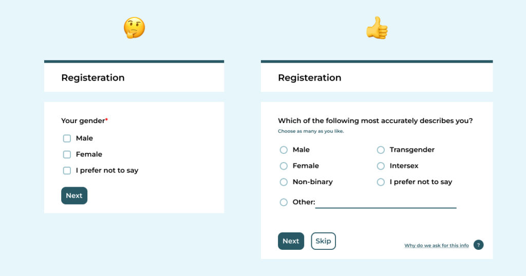 Registration comparison