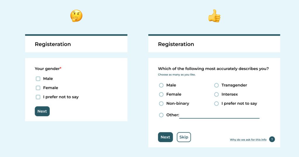 Registration comparison