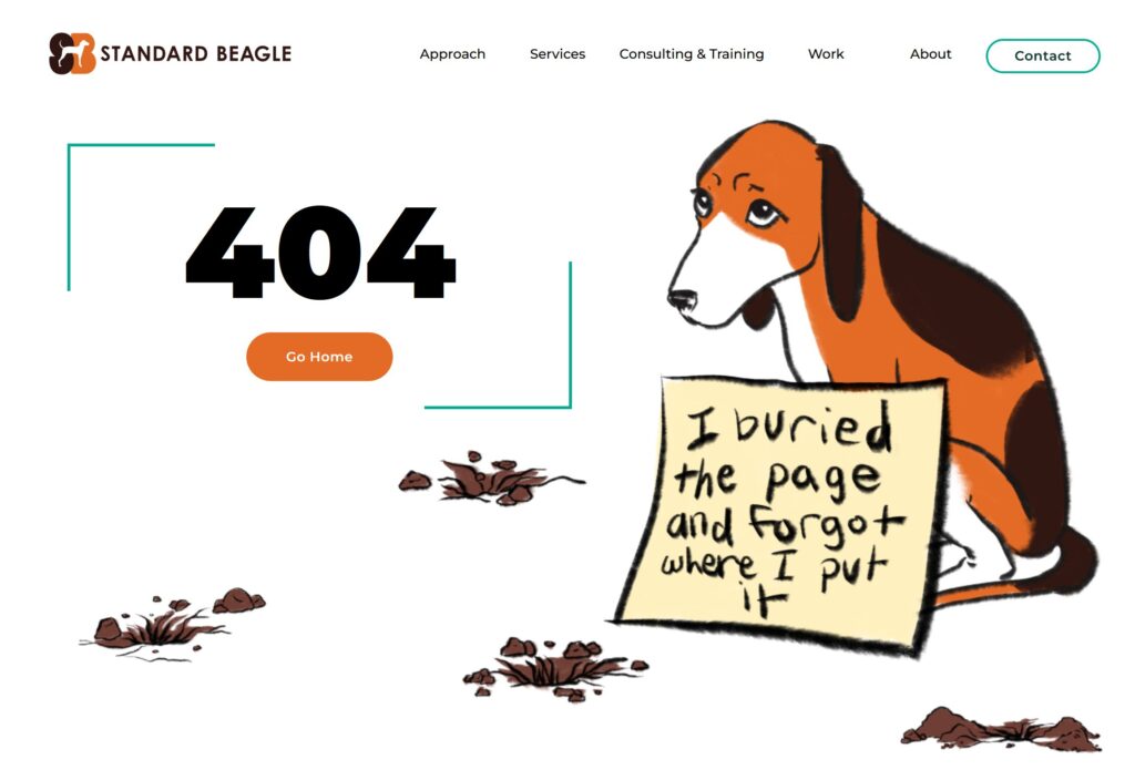 Standard Beagle custom 404 error page