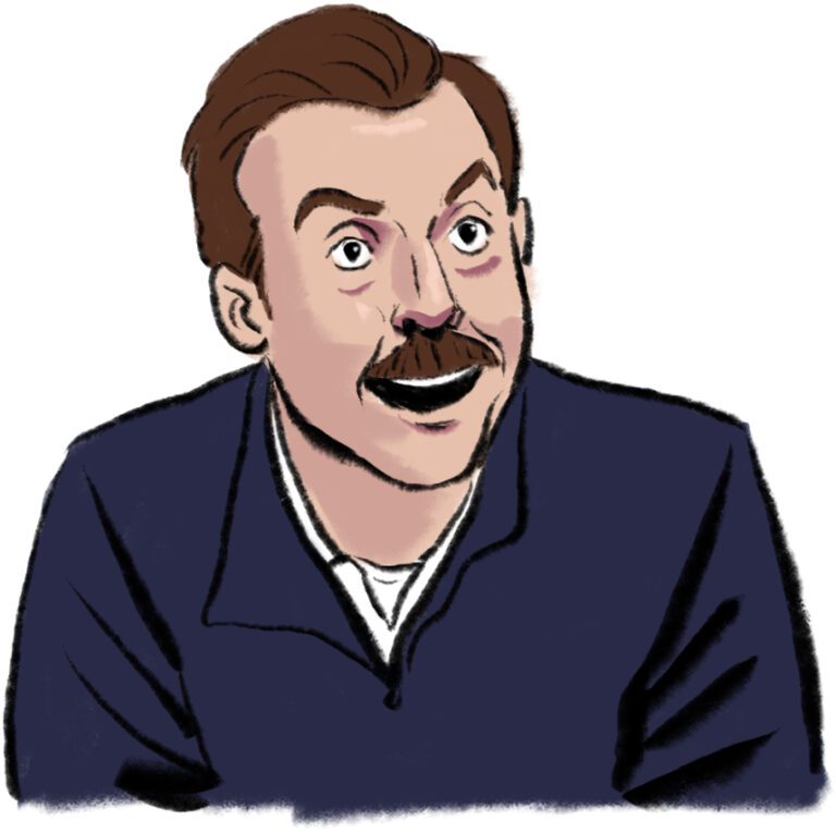 illustration shows ted lasso porttrait