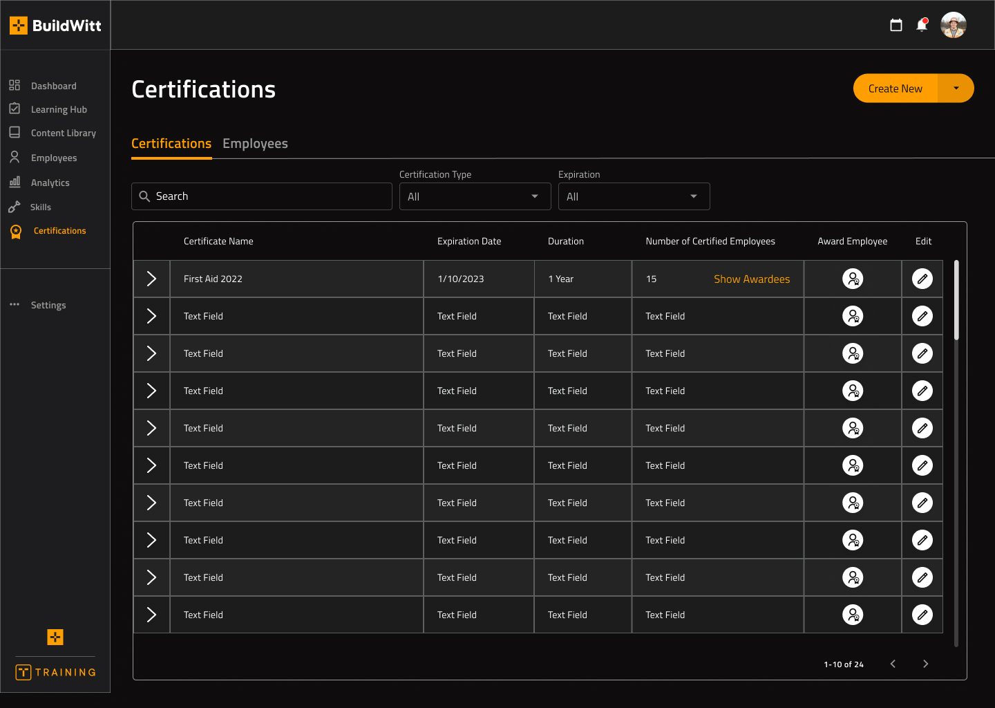 B2B learning platform UX: Actionable strategy for higher engagement 4 screenshot of BuildWitt screen