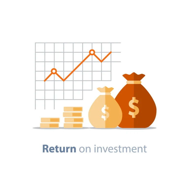 Finance productivity graph, return on investment chart, budget planning, expenses concept, accounting report, income growth, statistic dashboard, vector flat icon