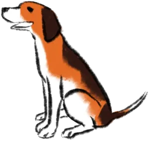 illustration of seated dog