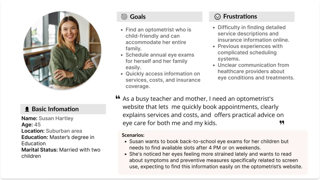 image of general persona for 45-year-old Susan Hartley