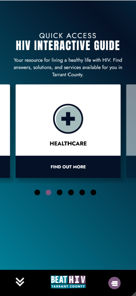 mobile screen with interactive tool for BeatHIV