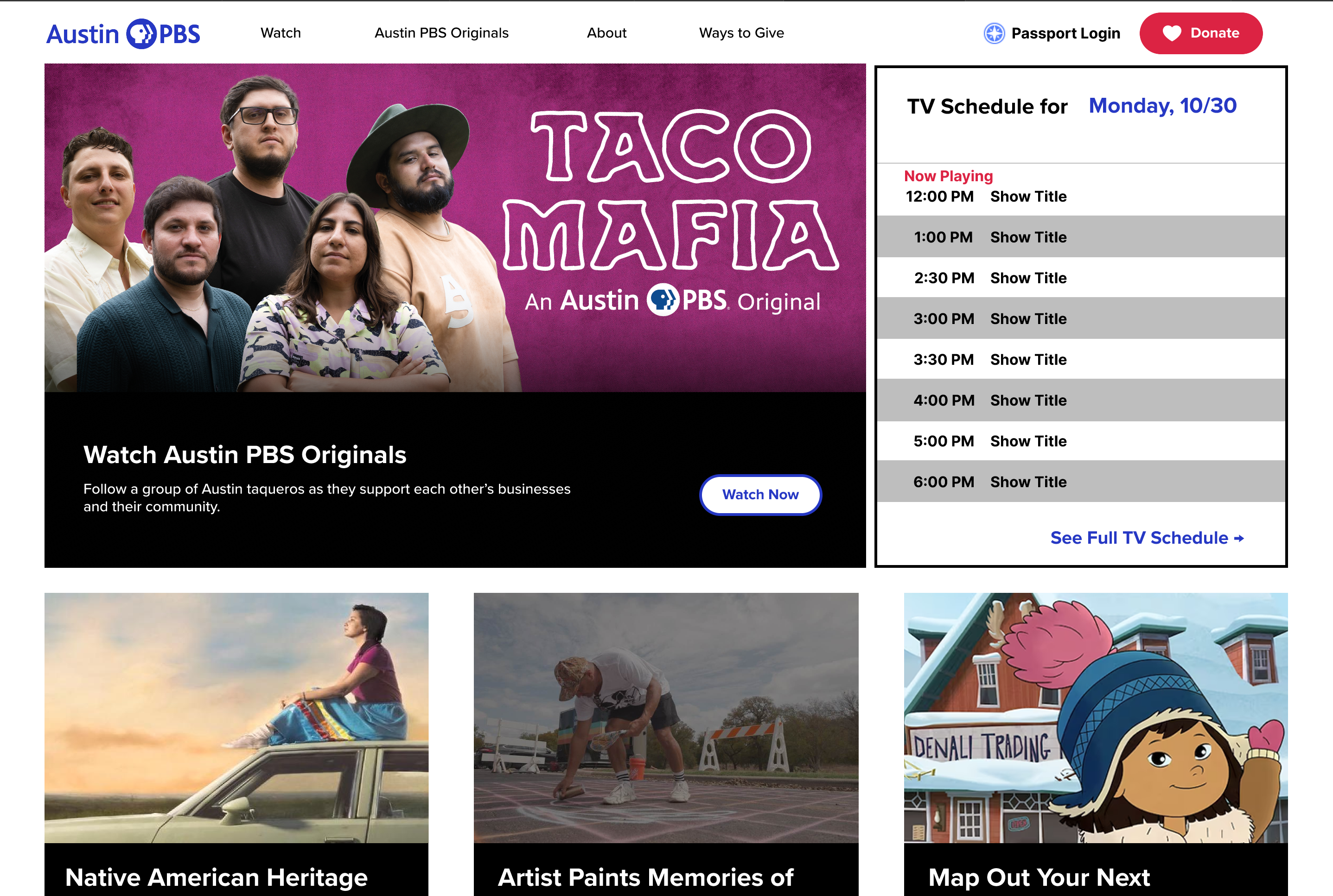 Public media digital strategy: Unifying digital properties for seamless UX 1 rendering of Austin PBS home following media digital strategy