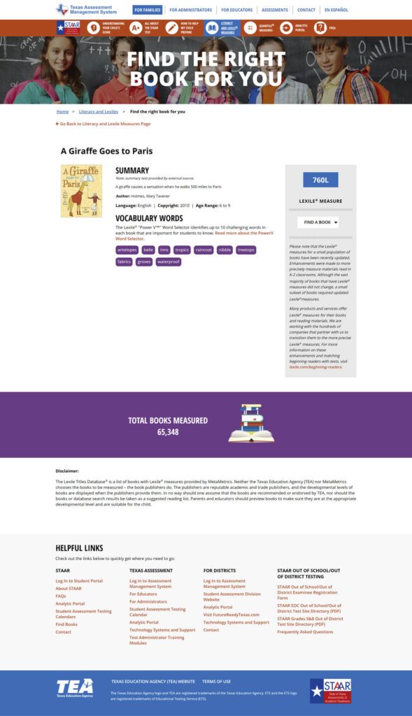 screenshot of book finder