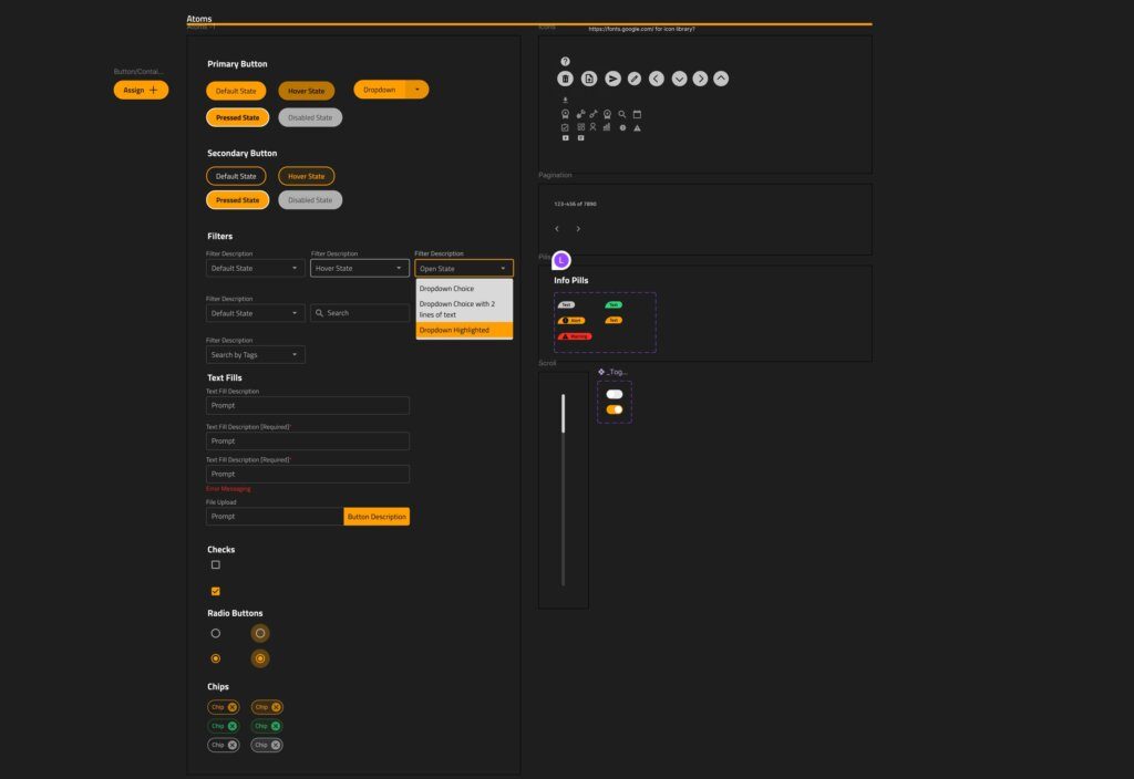 screenshot of component guide in progress